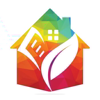 Home education logo concept design. Book leaf and home combination idea. vector