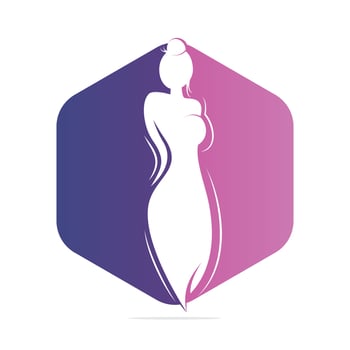Beautiful fashion woman Logo designs template. Natural Beauty, Yoga and Massage Logo. vector