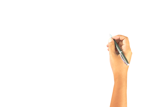 Hand Hold pen writing isolated png