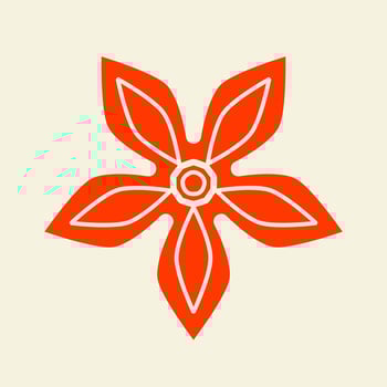 mandala of color dark orange with a pastel background vector illustration design