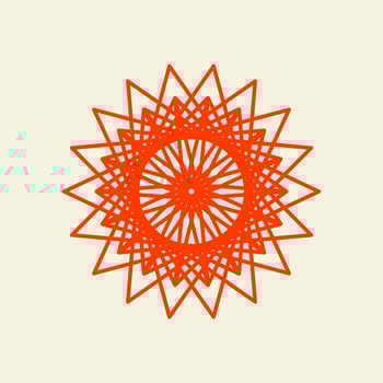 mandala of color dark orange with a pastel background vector illustration design