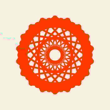 mandala of color dark orange with a pastel background vector illustration design