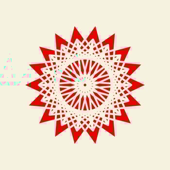 mandala of color dark orange with a pastel background vector illustration design