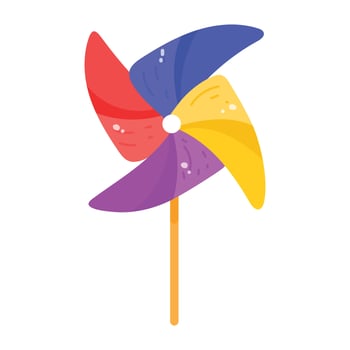 An editable flat sticker of toy fan vector