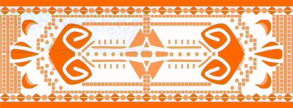 Geometric Orange Ethnic Pattern, Design in Boho, Aztec, Folk, Motif, Gypsy, Arabic, or Indian Style. Ideal for Fabric Pattern Printing or Carpet. vector