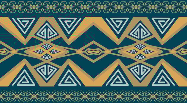 Geometric Pattern with Tribal Shape. Designed in Ikat, Boho, Aztec, Folk, Motif, Gypsy, Arabic Style. Ideal for Fabric Garment, Ceramics, Wallpaper, stationery, branding identity and packaging design. vector