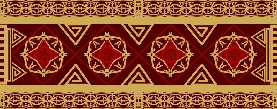 Geometric Pattern with Tribal Shape. Designed in Ikat, Boho, Aztec, Folk, Motif, Gypsy, Arabic Style. Ideal for Fabric Garment, Ceramics, Wallpaper, stationery, branding identity and packaging design. vector
