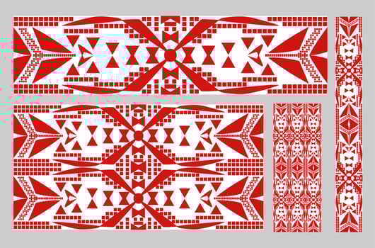 Geometric Seamless Pattern with Tribal Shape. Designed in Ikat, Boho, Aztec, Folk, Motif, Thai, Luxury Arabic Style. Ideal for Fabric Garment, Ceramics, Wallpaper. Vector Illustration.