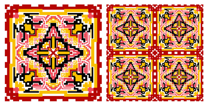 Abstract Seamless Pixel Pattern Design Ideal for silk scarf, kerchief, bandana, neck wear, shawl, hijab, fabric, textile, wallpaper, carpet, blanket, ceramics, or tiles. Artwork for fashion printing. vector