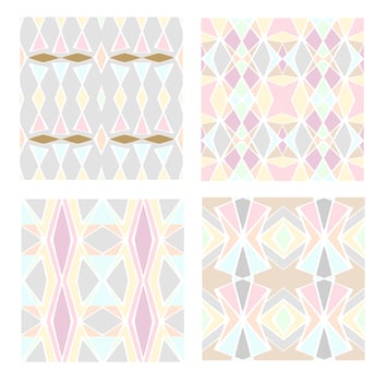 Pastel Color Seamless Pattern with Tribal Shape. Pattern designed in Ikat, Aztec, Moroccan, Thai, Luxury Arabic Style. Ideal for Fabric Garment, Ceramics, Wallpaper. Vector Illustration.