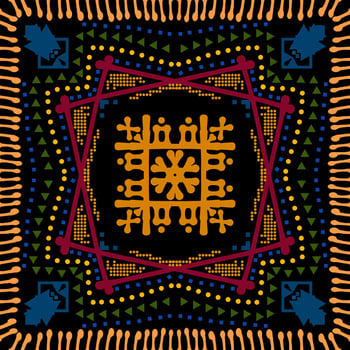 Geometric multi-color pattern design Ideal for silk scarf, kerchief, bandana, neck wear, shawl, hijab, fabric, textile, wallpaper, carpet, blanket, ceramics, or tiles. Artwork for fashion printing. vector