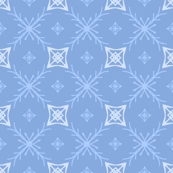 Blue Seamless background. Geometrical Pattern design in Aztec symbols, Ethnic Style. Black and White embroidered, ideal for men shirt, male fashion, kid fashion, bag, Wallpaper, backdrop. vector