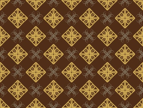 Luxury brown geometric pattern design with tribal shape elements. Ideal for fabric design, paper print and web backdrop. vector