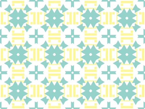 Elegant Green Geometric Seamless Pattern with Tribal Shape. Pattern designed in Ikat, Aztec, Moroccan, Thai, Luxury Arabic Style. Ideal for Fabric Garment, Ceramics, Wallpaper. Vector Illustration.