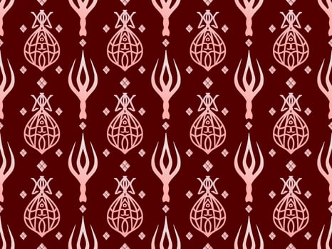 Elegant Geometric Seamless Pattern with Tribal Shape. Designed in Ikat, Boho, Aztec, Folk, Motif, Luxury Arabic Style. Ideal for Fabric Garment, Ceramics, Wallpaper. Vector Illustration