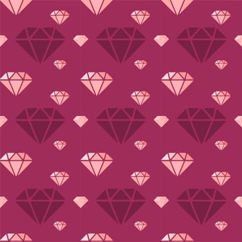 Colorful Diamond Seamless Pattern, Jewelry Geometric Background. vector
