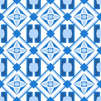 Blue tone chevron zigzag pattern design with aztec style. Seamless chevron pattern. Vector Illustration.