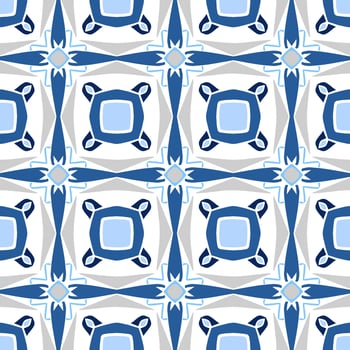 Blue tone chevron zigzag pattern design with aztec style. Seamless chevron pattern. Vector Illustration.