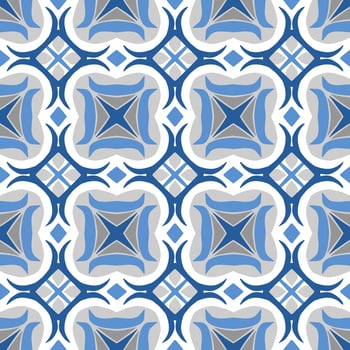 Blue tone chevron zigzag pattern design with aztec style. Seamless chevron pattern. Vector Illustration.
