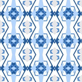 Blue tone chevron zigzag pattern design with aztec style. Seamless chevron pattern. Vector Illustration.