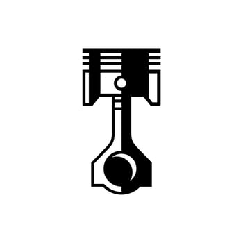 Motorcycle Engine Piston vector on white background. Automotive Piston Silhouette