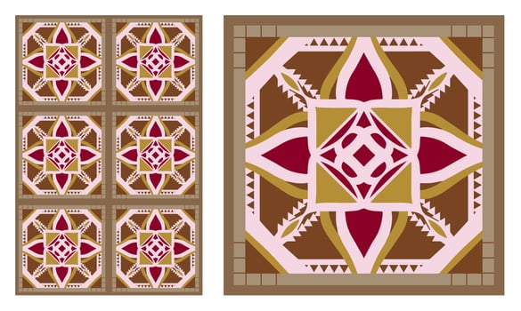 Geometric Seamless Pattern with Tribal Shape. Designed in Ikat, Boho, Aztec, Folk, Motif, Thai, Luxury Arabic Style. Ideal for Fabric Garment, Ceramics, Floor tiles. Vector Illustration.
