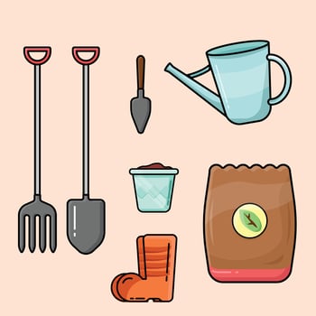 Gardening pack vector cartoon