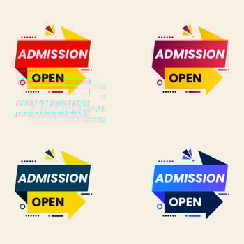 admission open banner vector abstract shape
