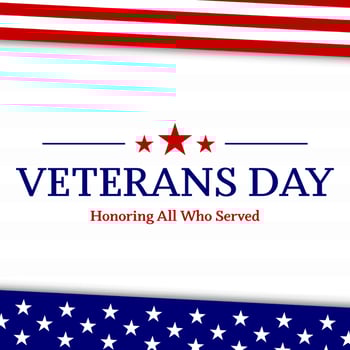 Veterans day with American flag, modern design vector
