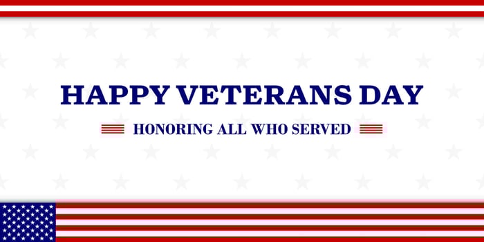 Veterans day with American flag, modern design vector