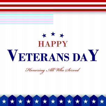Veterans day with American flag, modern design vector