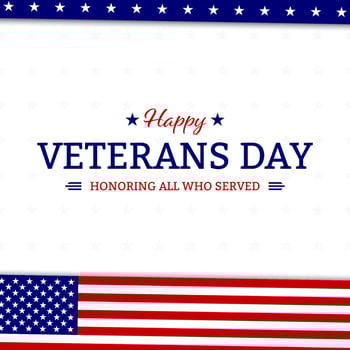 Veterans day with American flag, modern design vector