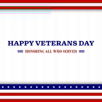 Veterans day with American flag, modern design vector