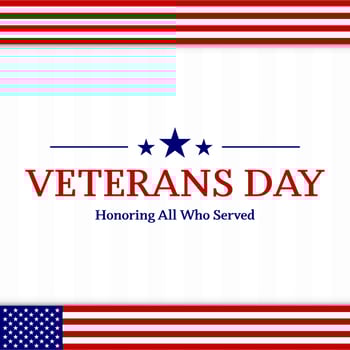 Veterans day with American flag, modern design vector