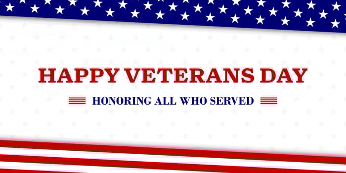 Veterans day with American flag, modern design vector