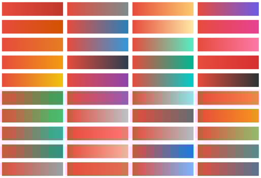 Modern color pallete. Popular Colors. Color Chart. Vector Eps 10. Gradient futuristic colors samples.