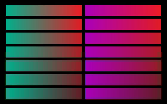 Modern color pallete. Popular Colors. Color Chart. Vector Eps 10. Gradient futuristic colors samples.