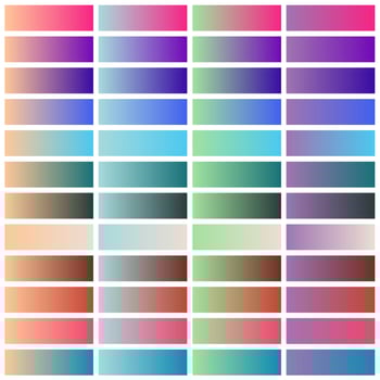 Modern color pallete. Popular Colors. Color Chart. Vector Eps 10. Gradient futuristic colors samples.
