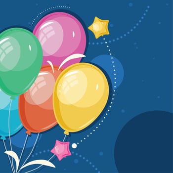 balloons and stars vector