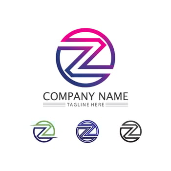 Z letter and font Z logo design vector identity illustration