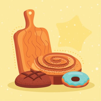 sweet pastry products vector