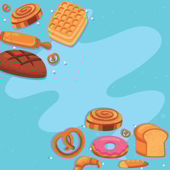 pastry products frame vector
