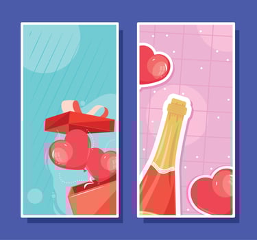 happy valentines day cards vector