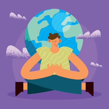 ecologist and earth planet vector
