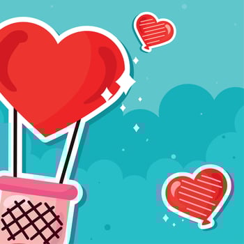 valentines balloon air hot vector