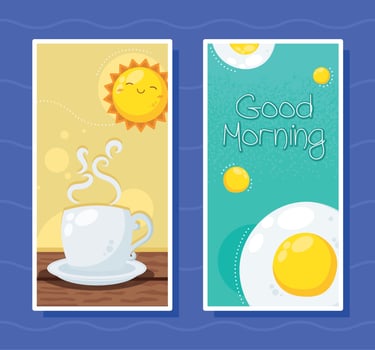 good morning postcards vector