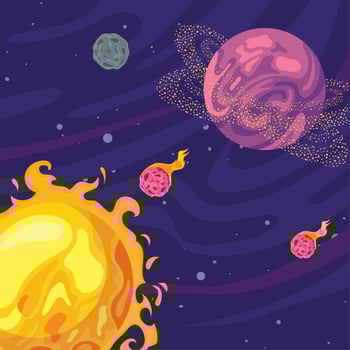 sun and planets vector