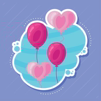 pink balloons helium floating vector