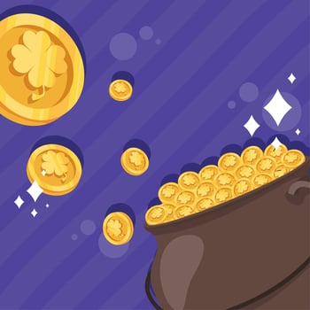 st patrick cauldron with treasure vector