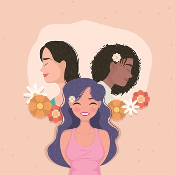 womens day , diversity girls vector
